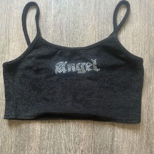 Rue21 Black Top with Rhinestone Detail